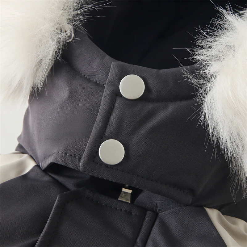 Winter Baby Ski Suit Plus Velvet Baby Jumpsuit Boys Overalls Warm Kids Clothes Waterproof Children Clothing Set 1-5 Years
