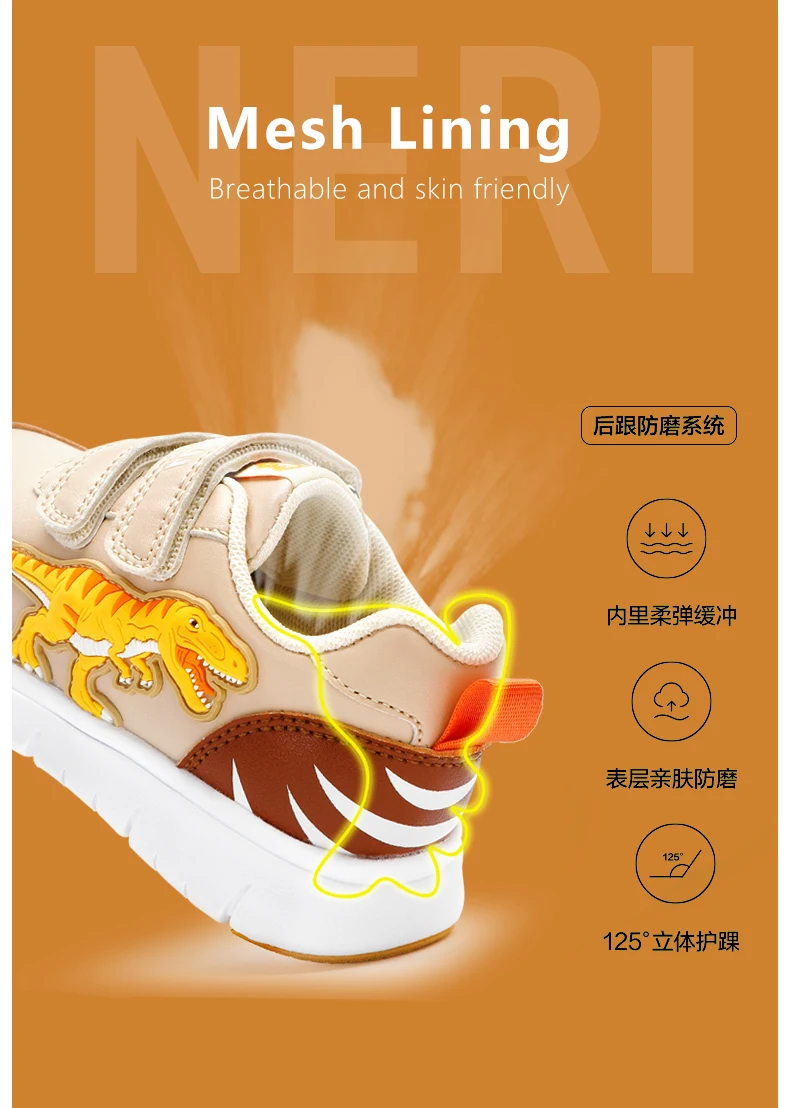 EXDINO Dinosaur Baby Kids LED T-REX Leather Autumn New Boys Girls Flashing Sneakers Light Up Little Children Casual Sports Shoes