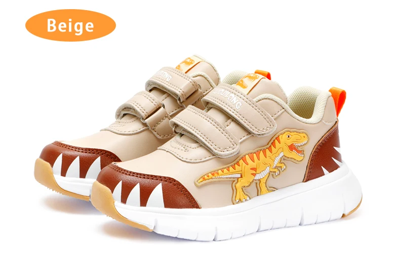 EXDINO Dinosaur Baby Kids LED T-REX Leather Autumn New Boys Girls Flashing Sneakers Light Up Little Children Casual Sports Shoes