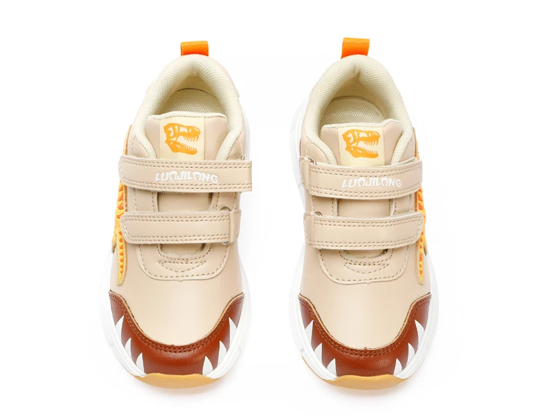 EXDINO Dinosaur Baby Kids LED T-REX Leather Autumn New Boys Girls Flashing Sneakers Light Up Little Children Casual Sports Shoes