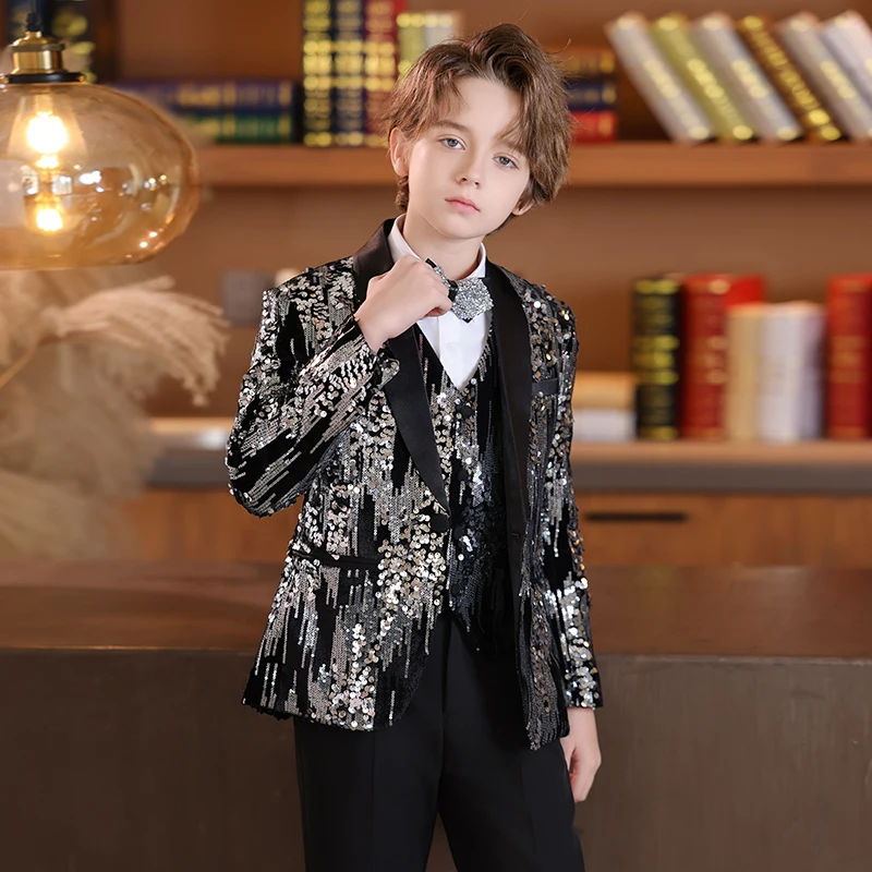 Boys Suit Set for Wedding suit Formal Suit For Boy Classic Tuxedo Children Dresses Korean Suits Piano Performance Costume