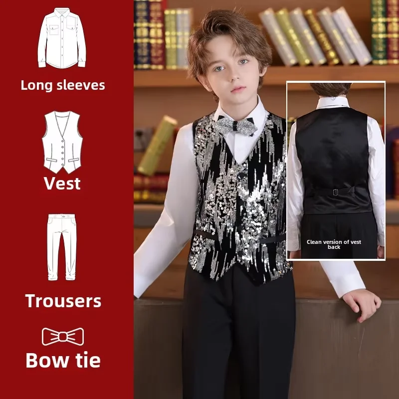 Boys Suit Set for Wedding suit Formal Suit For Boy Classic Tuxedo Children Dresses Korean Suits Piano Performance Costume