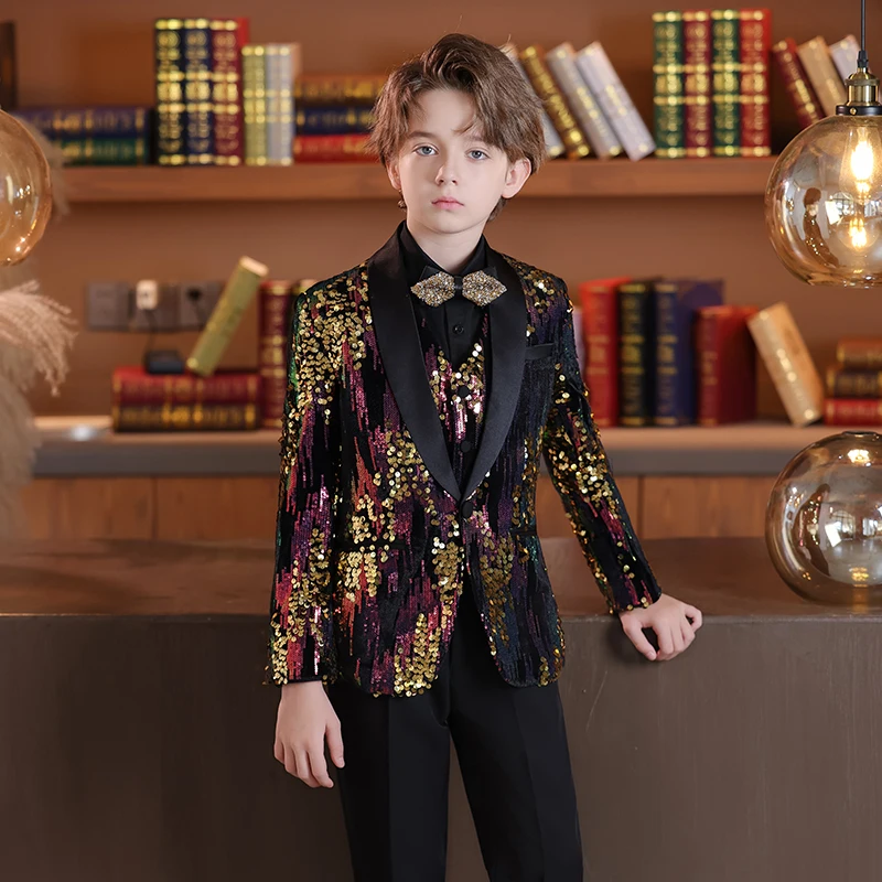 Boys Suit Set for Wedding suit Formal Suit For Boy Classic Tuxedo Children Dresses Korean Suits Piano Performance Costume