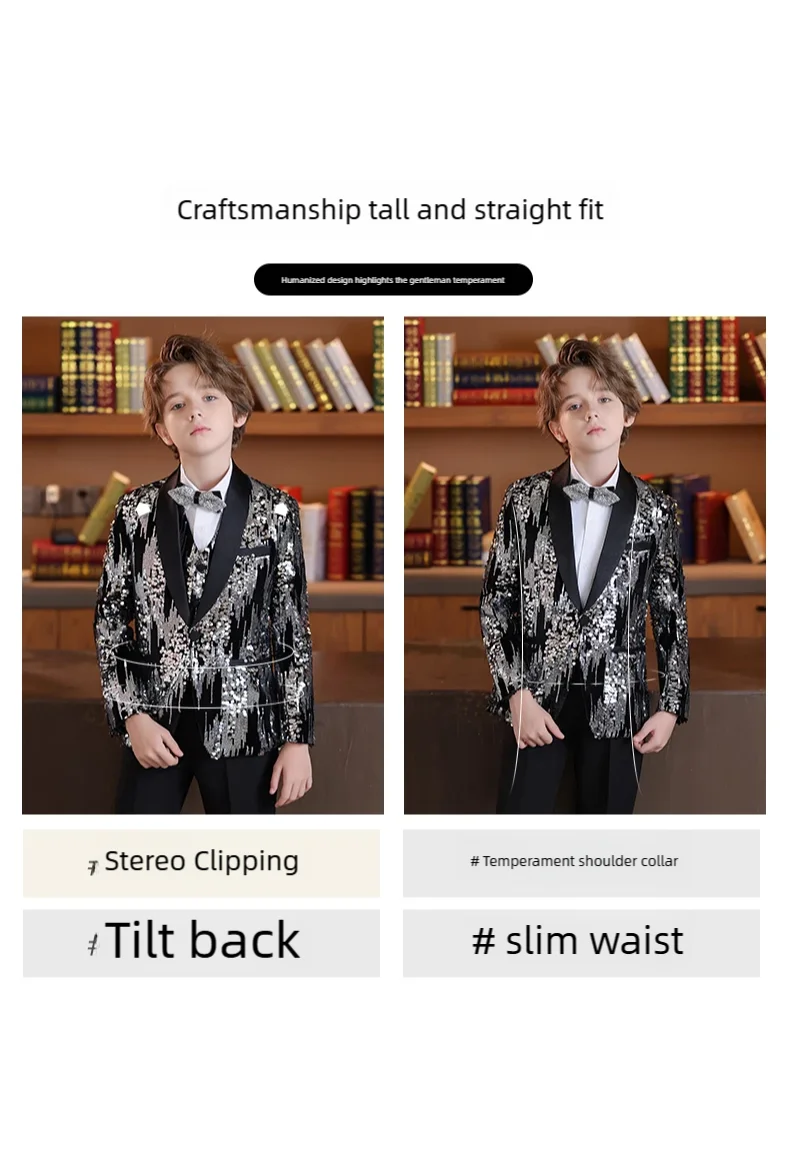 Boys Suit Set for Wedding suit Formal Suit For Boy Classic Tuxedo Children Dresses Korean Suits Piano Performance Costume