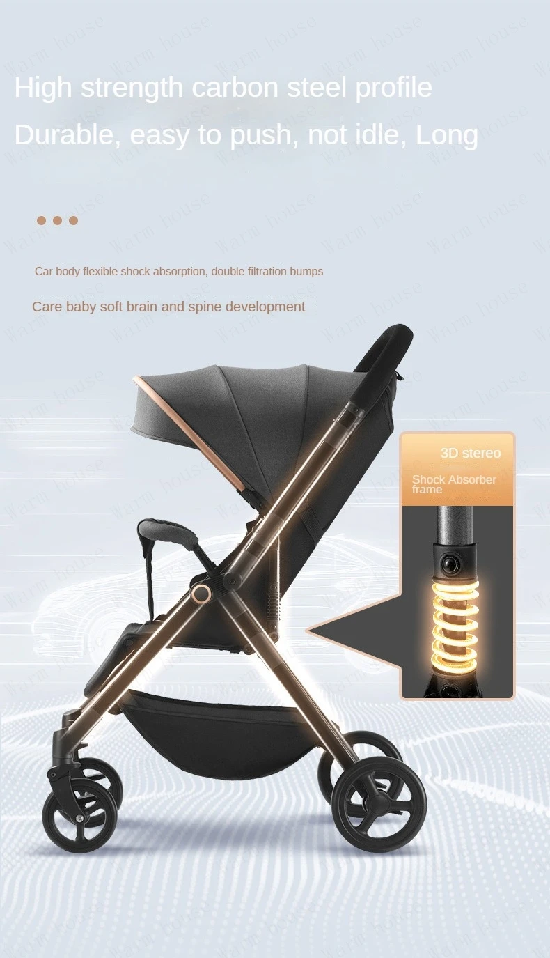 Baby Carriage,Bi-directional ultra lightweight foldable high landscape four wheel shock absorber baby stroller,baby cart