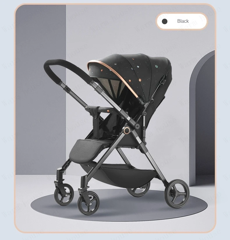 Baby Carriage,Bi-directional ultra lightweight foldable high landscape four wheel shock absorber baby stroller,baby cart