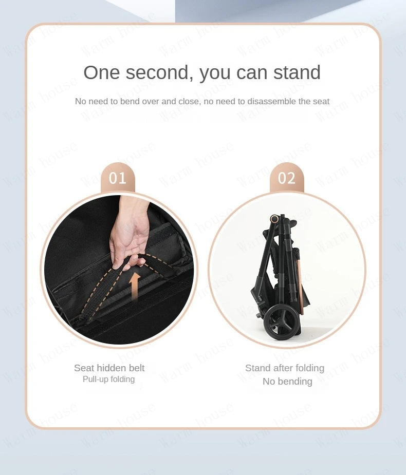 Baby Carriage,Bi-directional ultra lightweight foldable high landscape four wheel shock absorber baby stroller,baby cart