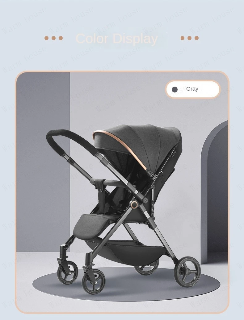 Baby Carriage,Bi-directional ultra lightweight foldable high landscape four wheel shock absorber baby stroller,baby cart