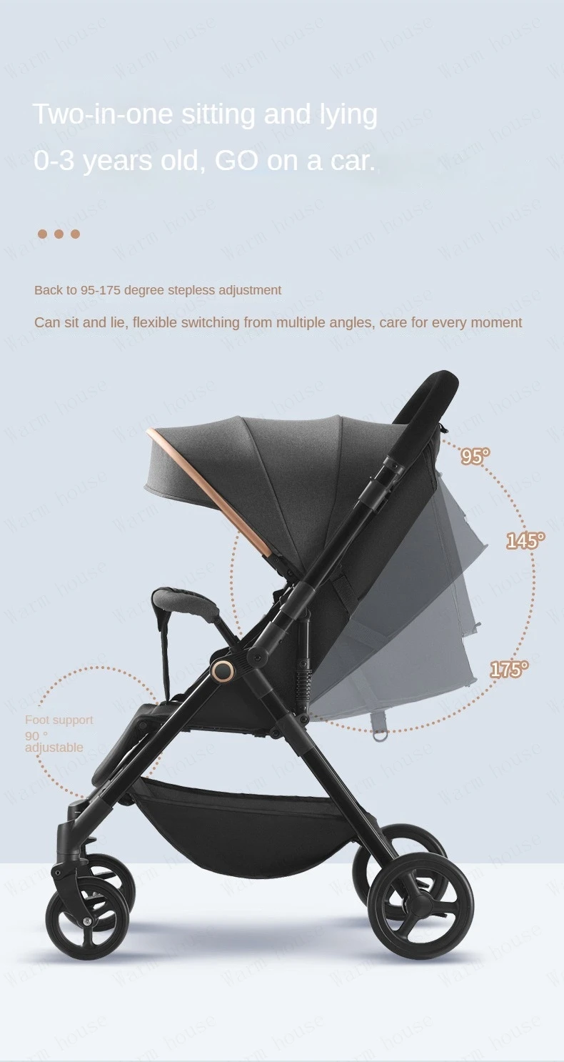 Baby Carriage,Bi-directional ultra lightweight foldable high landscape four wheel shock absorber baby stroller,baby cart