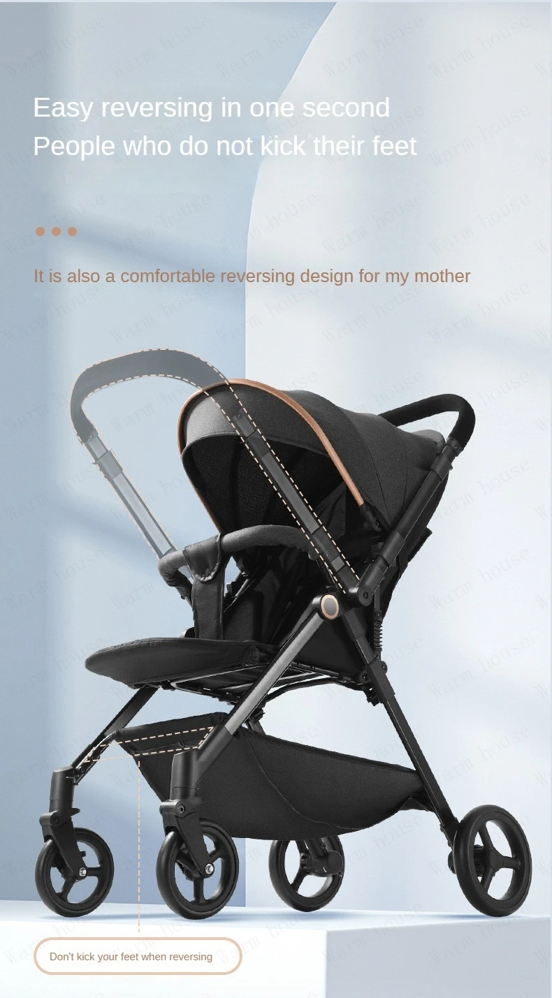 Baby Carriage,Bi-directional ultra lightweight foldable high landscape four wheel shock absorber baby stroller,baby cart