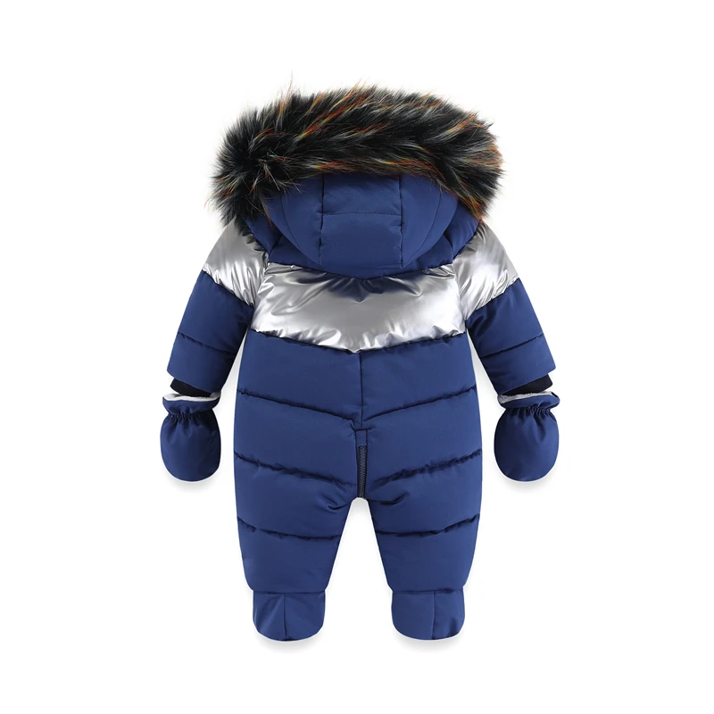 Winter Baby Ski Suit Thicken Infant Clothing Set Plus Velvet Baby Jumpsuit Waterproof Boy Jacket Warm Kids Overalls 0-24 Months