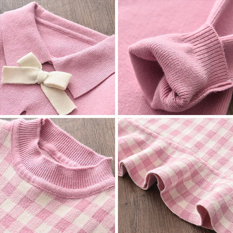 Bear Leader Baby Girls Clothes Set Autumn Winter Cartoon Grape Clothing Set New Kids Knitted Sweet Outfit Children Clothes Suit