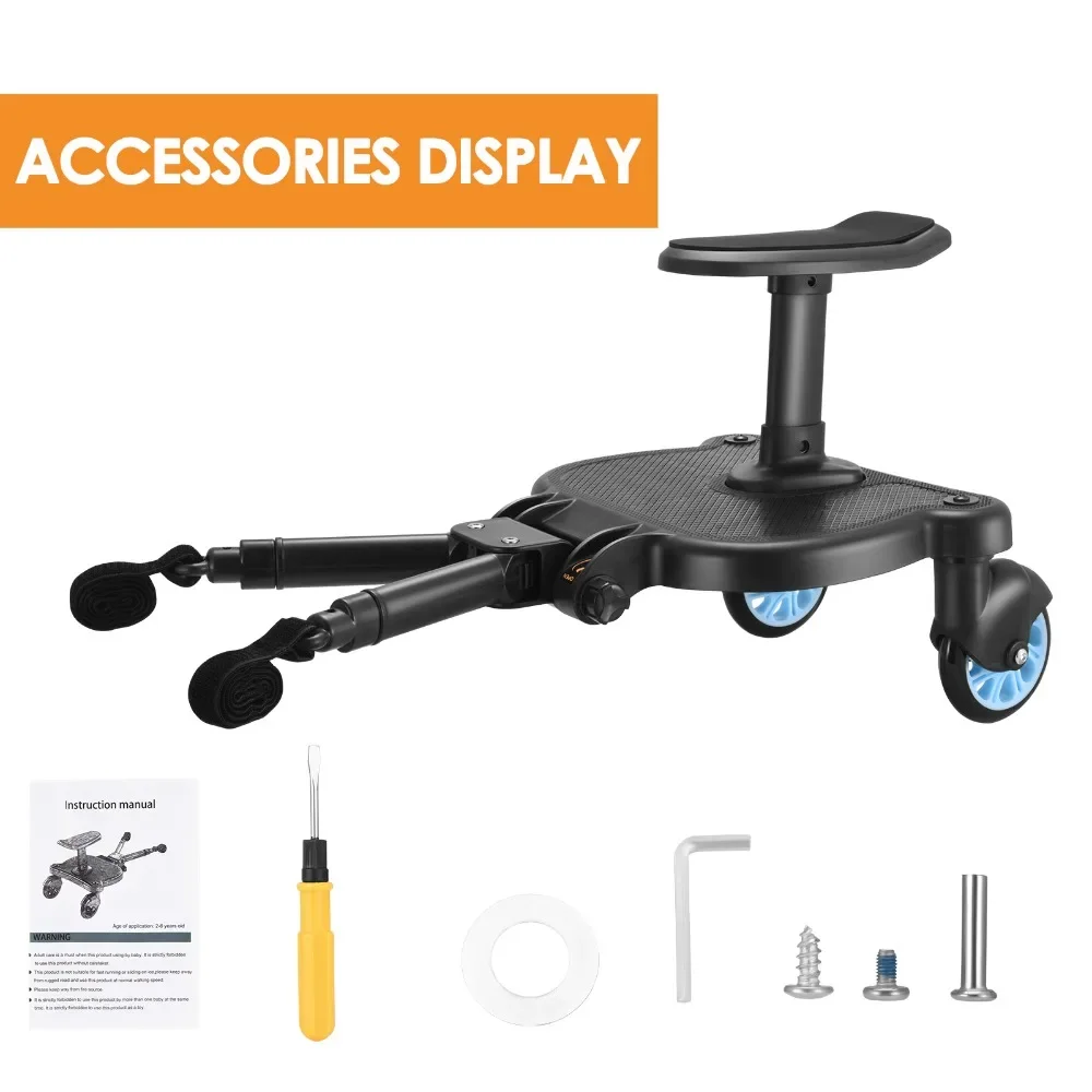 Stable Four-wheel car Children Stroller Pedal Adapter Stroller Accessorie Second Children Auxiliary Trailer Twins Scooter