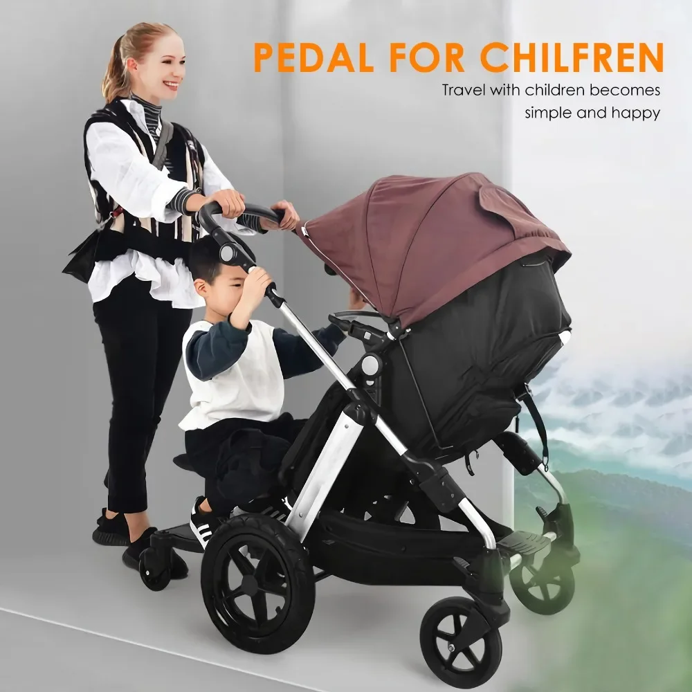 Stable Four-wheel car Children Stroller Pedal Adapter Stroller Accessorie Second Children Auxiliary Trailer Twins Scooter
