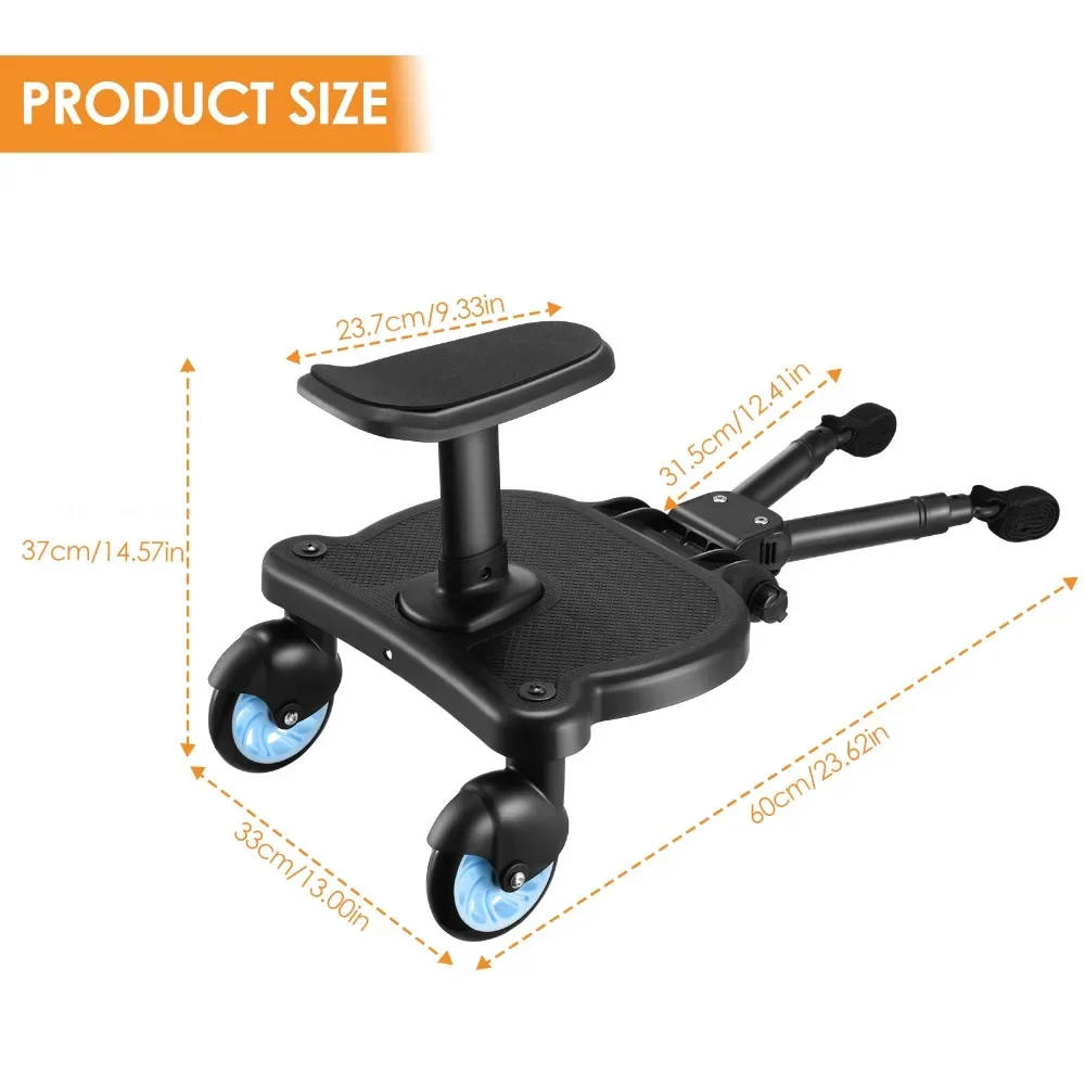 Stable Four-wheel car Children Stroller Pedal Adapter Stroller Accessorie Second Children Auxiliary Trailer Twins Scooter