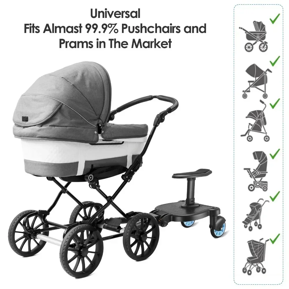 Universal Baby Stroller Accessories Strollers Step Board Adapter with Seat Twins Scooter Baby Accessories Baby Pram Hitchhiker