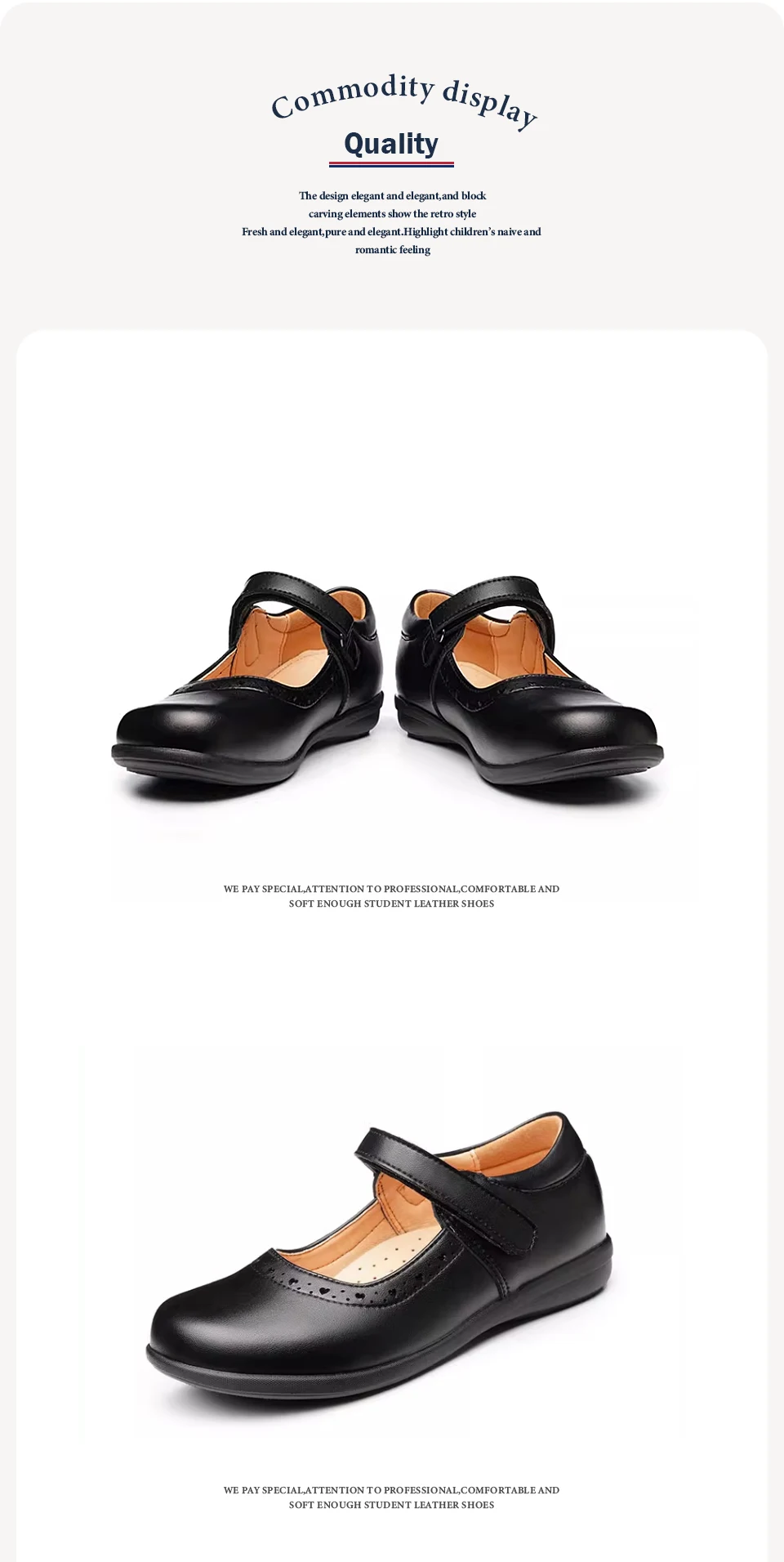 Female Shoe Girl Shoes Black Middle School Student Soft Bottom Comfortable Flat Princess Girls Children's Mother Kids Mary Jane