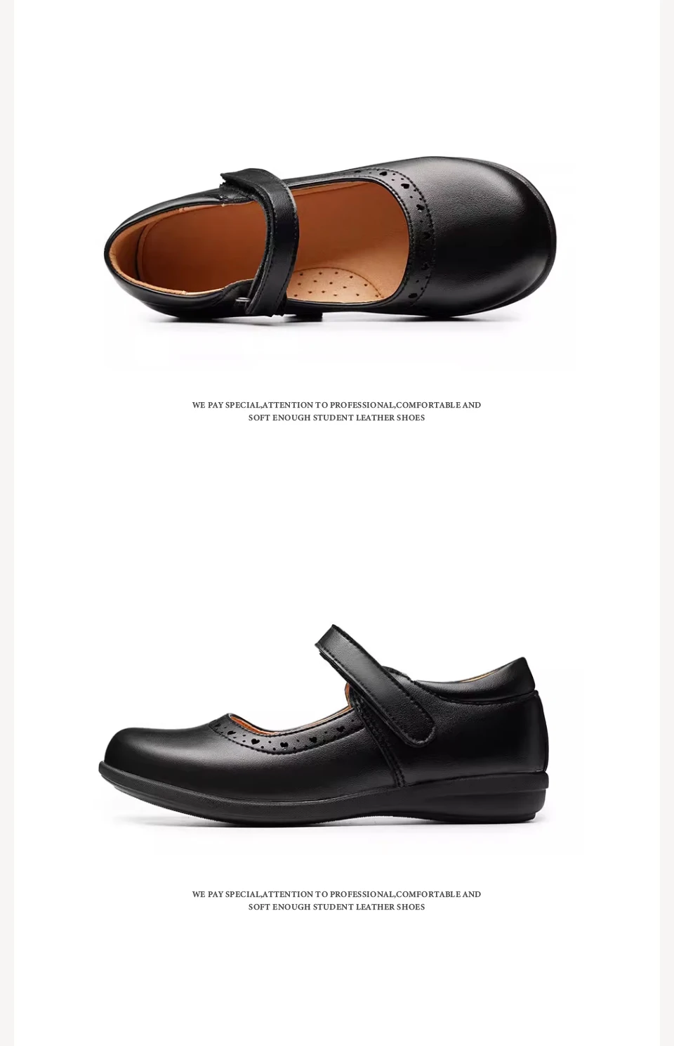 Female Shoe Girl Shoes Black Middle School Student Soft Bottom Comfortable Flat Princess Girls Children's Mother Kids Mary Jane