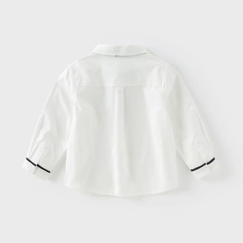 Dave Bella Kid Boy Formal Shirts With Ties Junior Kids Wedding Party Clothes Child White Shirt Cotton Baby Boys Shirt DB1250731