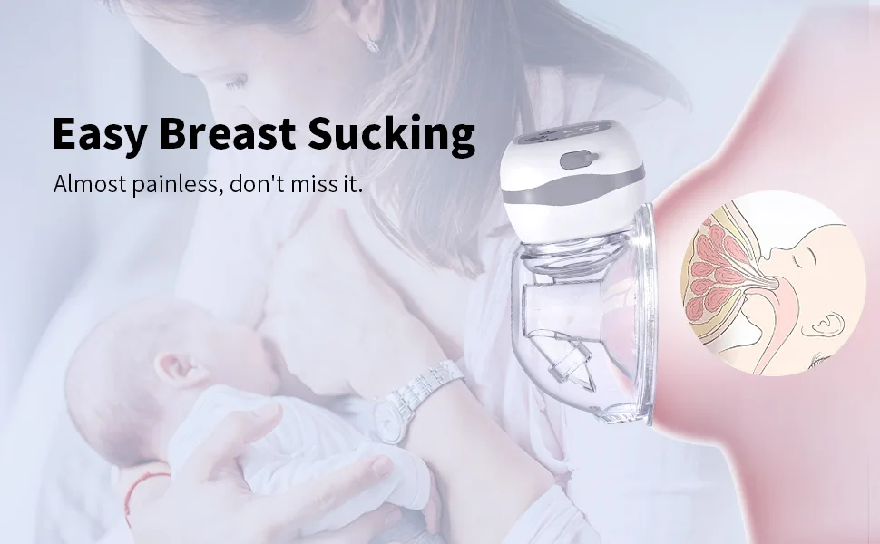 BPA-free USB Portable 2Pcs Electric Breast Pumps Hands Free Wearable Breast Pump Silent Comfort Breast Milk Extractor Collector