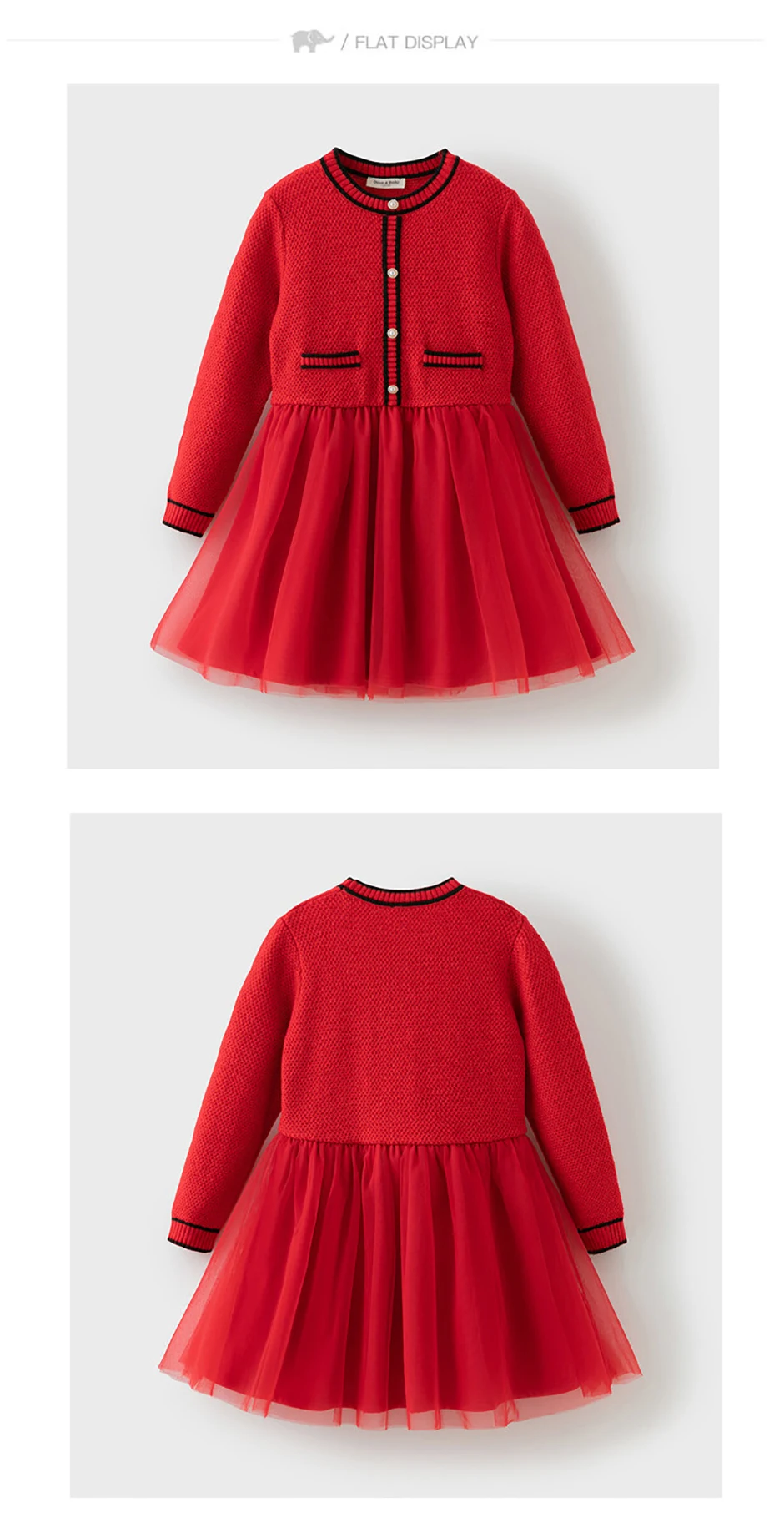 Dave Bella Red Winter Lace Mesh Dress Girls Velvet Long Sleeve Party Princess Dress Children Christmas Birthday Cloth DK4254472