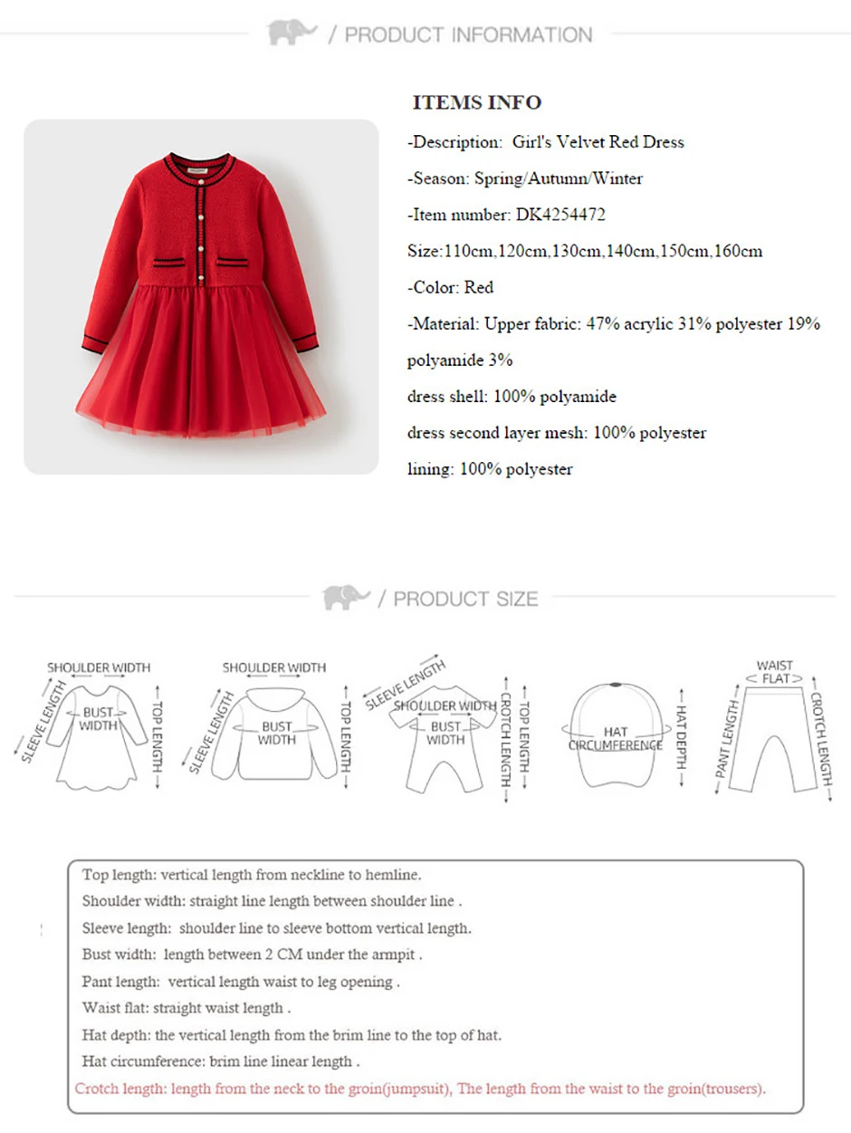 Dave Bella Red Winter Lace Mesh Dress Girls Velvet Long Sleeve Party Princess Dress Children Christmas Birthday Cloth DK4254472