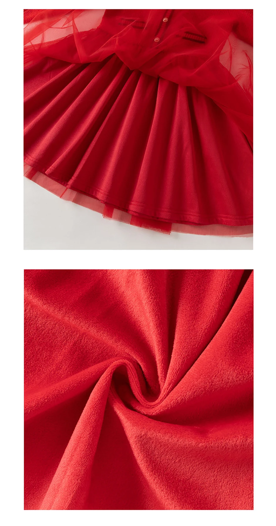 Dave Bella Red Winter Lace Mesh Dress Girls Velvet Long Sleeve Party Princess Dress Children Christmas Birthday Cloth DK4254472