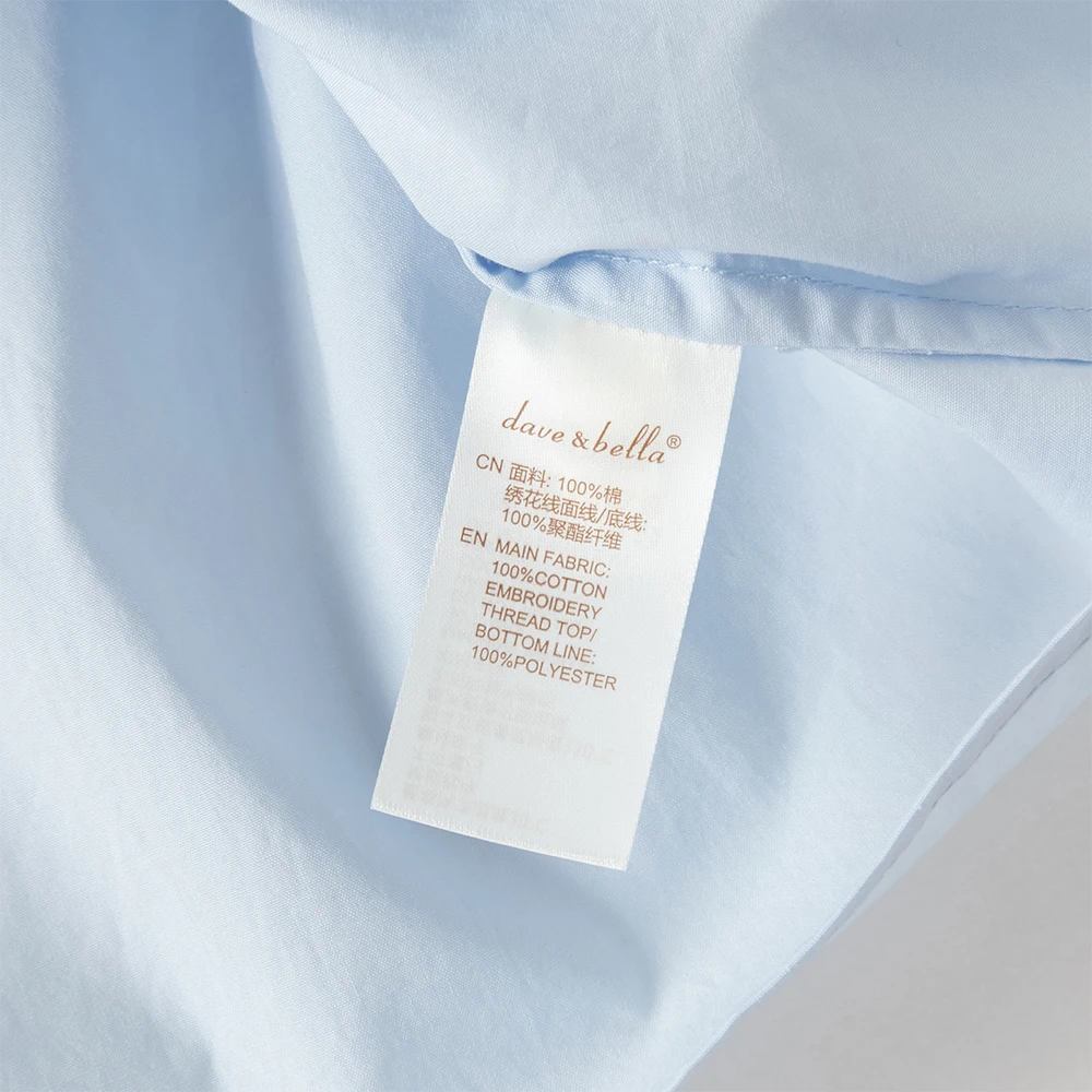 Dave Bella Children's Spring Long Sleeve Shirt Girls White Gentle Blouse Tops Kids Elegant Cotton Top Party DK1260858
