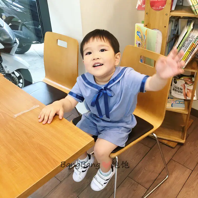 Summer Sister and Brother Clothing Blue Navy Style Dress Short Sleeve Shorts British Academy Dress Set Spanish Baby Clothes