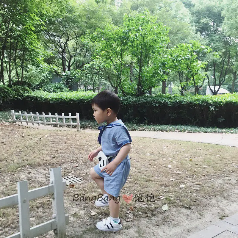 Summer Sister and Brother Clothing Blue Navy Style Dress Short Sleeve Shorts British Academy Dress Set Spanish Baby Clothes
