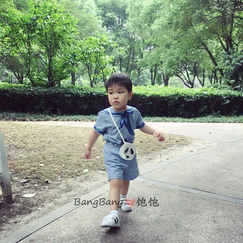 Summer Sister and Brother Clothing Blue Navy Style Dress Short Sleeve Shorts British Academy Dress Set Spanish Baby Clothes