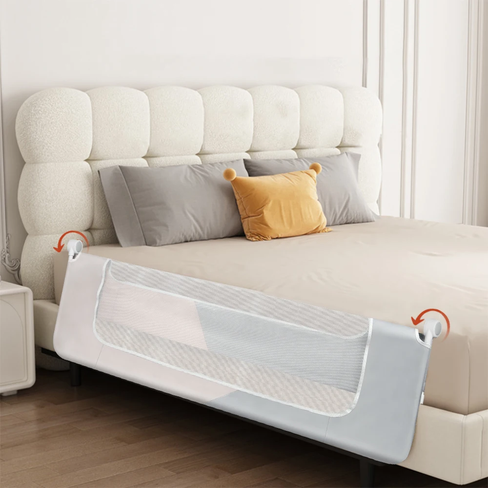 Bed Rails for Babies and Children - 150/180/200 cm Bed Guard Rail - Fall Protection for Children's Beds, Family Beds - Foldable