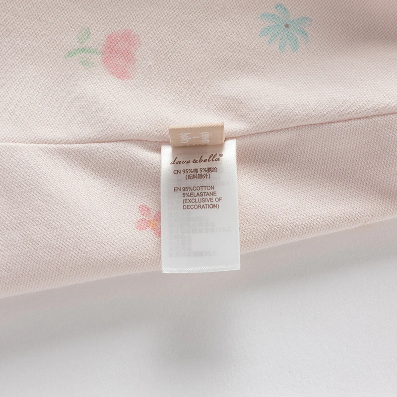 Dave Bella Girls Cotton Dress Autumn Spring Short Sleeve Kids Gentle Soft Dresses Outdoor Pink Sweet Children Clothing DB2252215