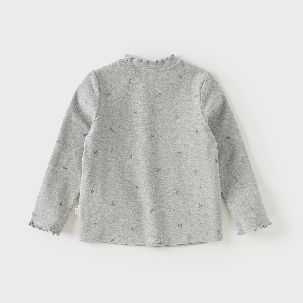 Dave Bella Girls' Long Sleeve T-shirt Autumn Winter Baby Girls' Soft Comfortable Shirt Children's Trendy Outing Top DB4253810