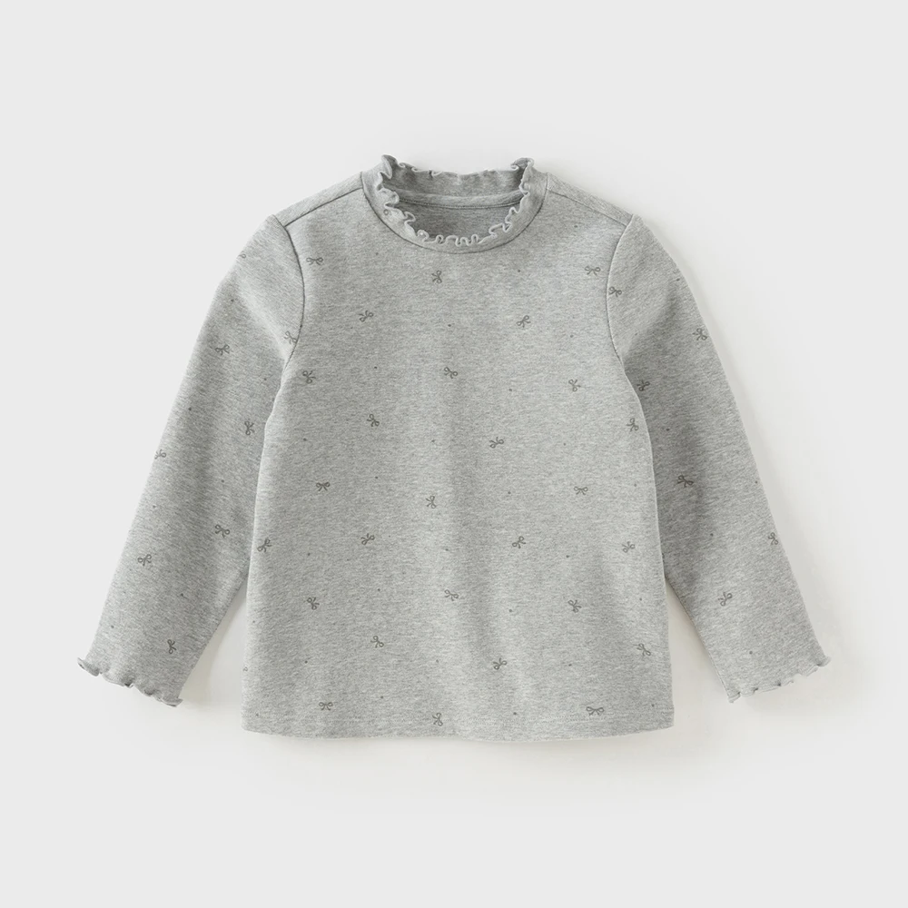 Dave Bella Girls' Long Sleeve T-shirt Autumn Winter Baby Girls' Soft Comfortable Shirt Children's Trendy Outing Top DB4253810