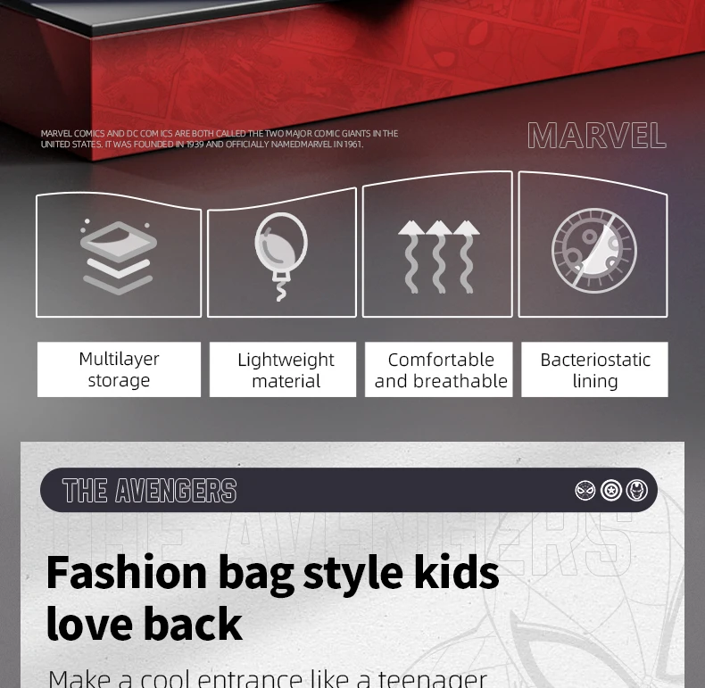 Disney MARVEL Spider-Man Ultra-Lightweight Breathable Polyester Fibre School Bag Backpack Children's Bag