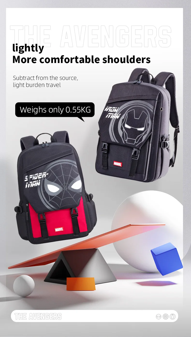 Disney MARVEL Spider-Man Ultra-Lightweight Breathable Polyester Fibre School Bag Backpack Children's Bag
