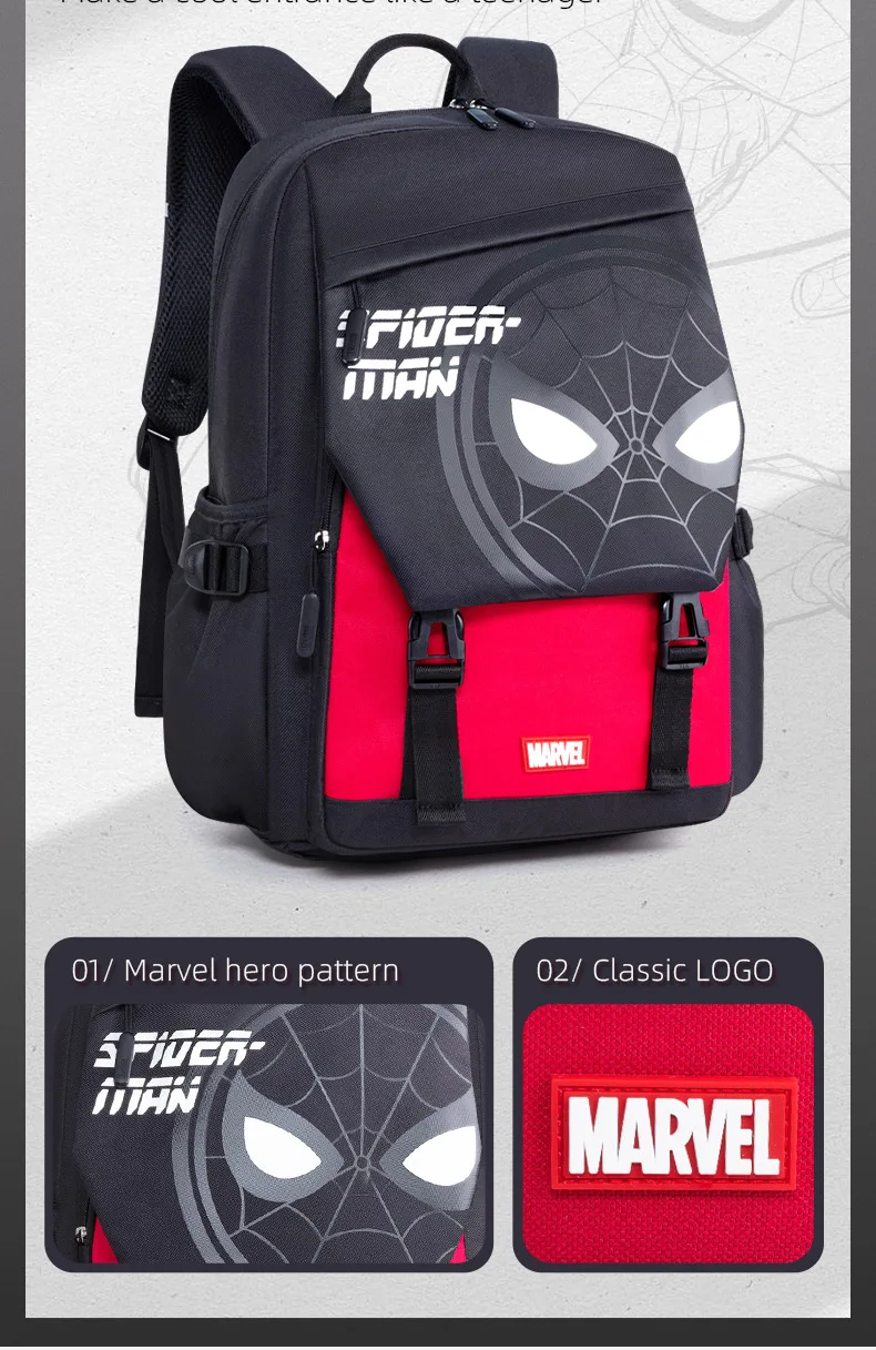 Disney MARVEL Spider-Man Ultra-Lightweight Breathable Polyester Fibre School Bag Backpack Children's Bag