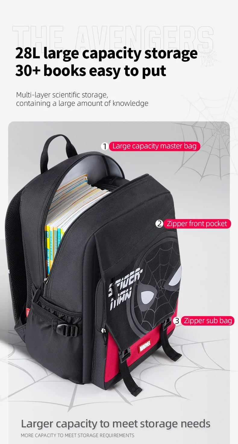 Disney MARVEL Spider-Man Ultra-Lightweight Breathable Polyester Fibre School Bag Backpack Children's Bag