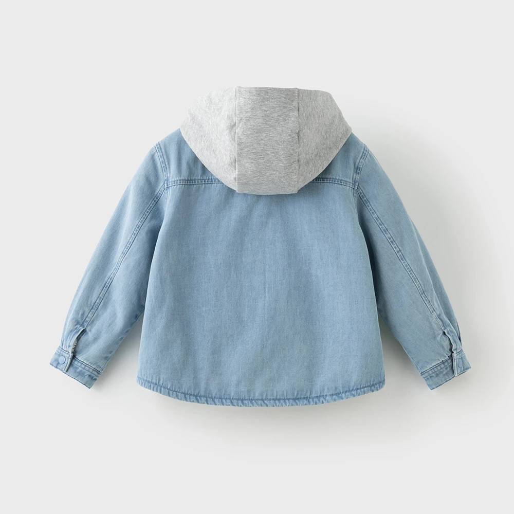 Dave Bella Boys Winter Autumn Jeans Shirt Jacket for Children Warm Velvet Thicken Hooded Coats Kids Outwear Clothing DK4254291