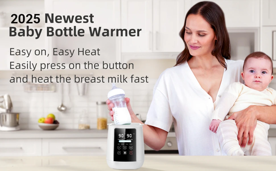 TINSOL Milk Warmer and Steriliser 6 in 1 Multifunction Breast Warmer Precise Temperature Control Baby Bottle Warmer