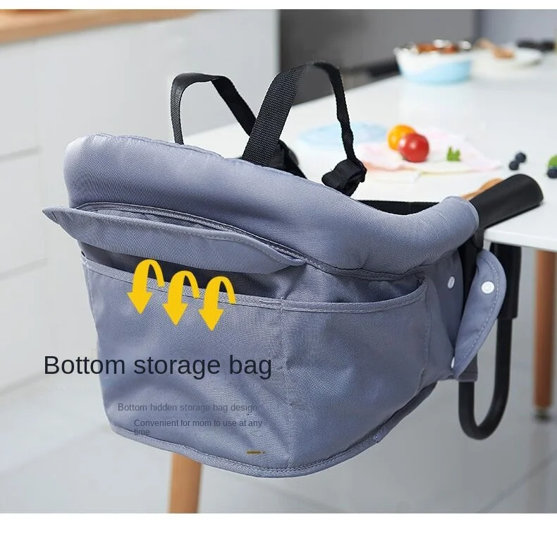 Hook-On Chair Fold-Flat Storage and Tight Fixing Clip on High Chair for Babies Toddlers Portable Booster Seat for Home Dining