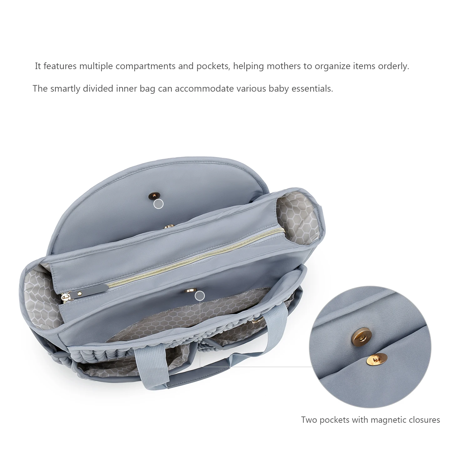 New Quilted Mommy Bag One Shoulder Handheld Storage Bag Waterproof Fabric Insulation for Mother and Child Travel