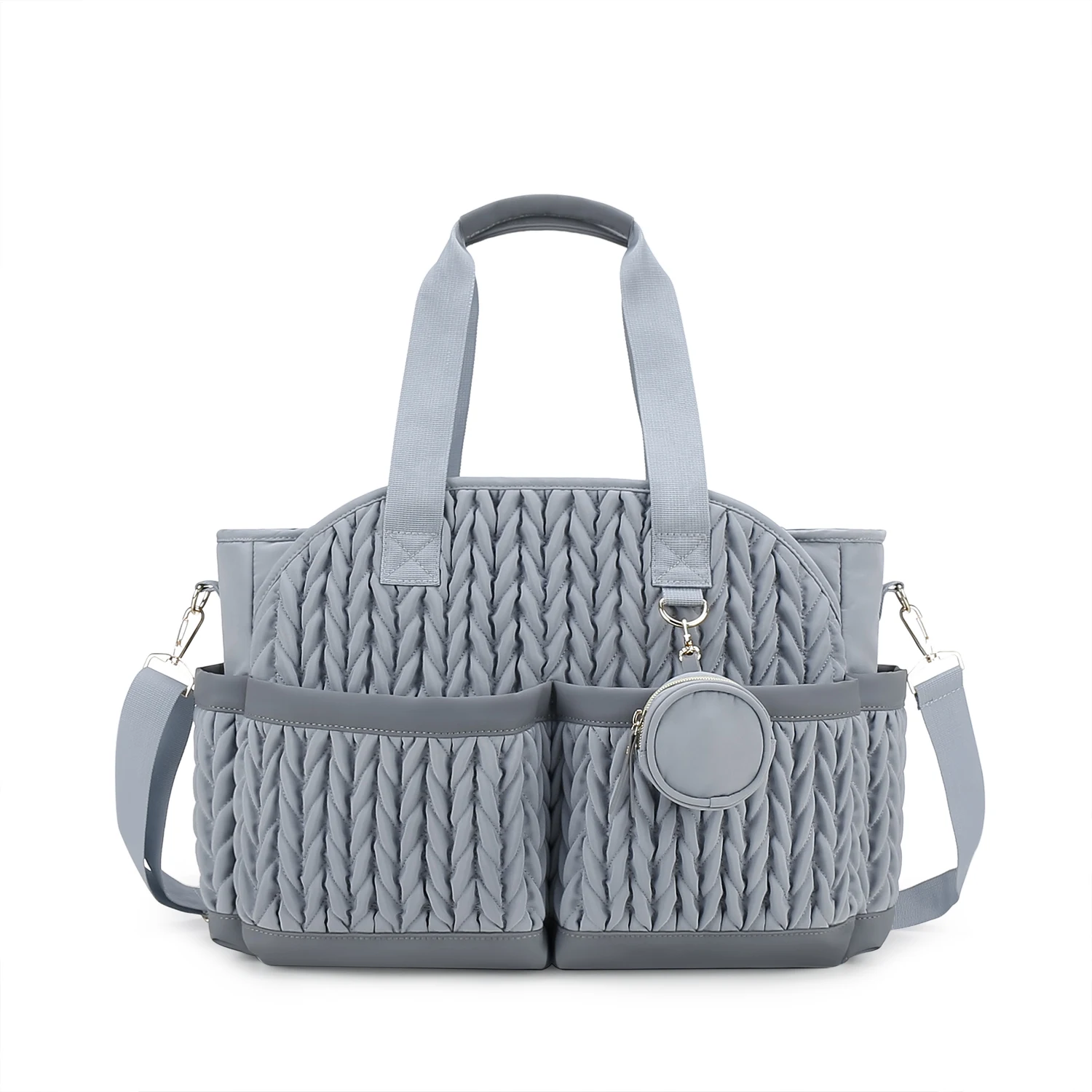 New Quilted Mommy Bag One Shoulder Handheld Storage Bag Waterproof Fabric Insulation for Mother and Child Travel