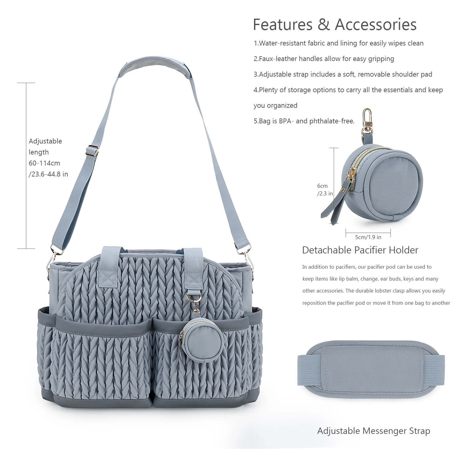 New Quilted Mommy Bag One Shoulder Handheld Storage Bag Waterproof Fabric Insulation for Mother and Child Travel