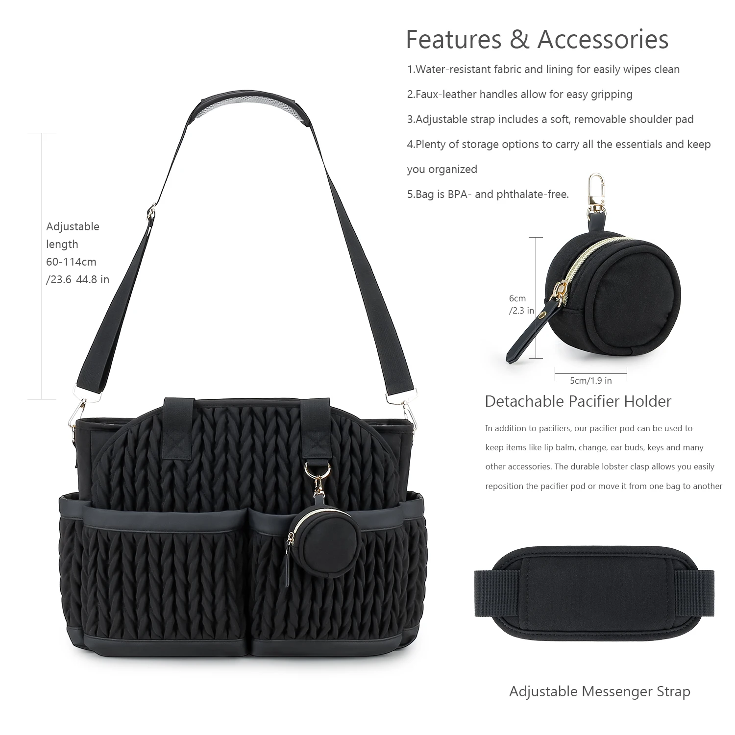 New Quilted Mommy Bag One Shoulder Handheld Storage Bag Waterproof Fabric Insulation for Mother and Child Travel