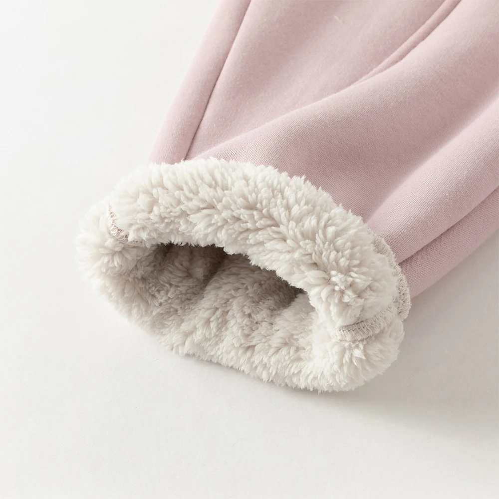 Dave Bella Children's Baby Pants Autumn Winter Girls Baby Fashion Casual Sweet Cute Velvet Knitted Trousers Warm  DB4254488