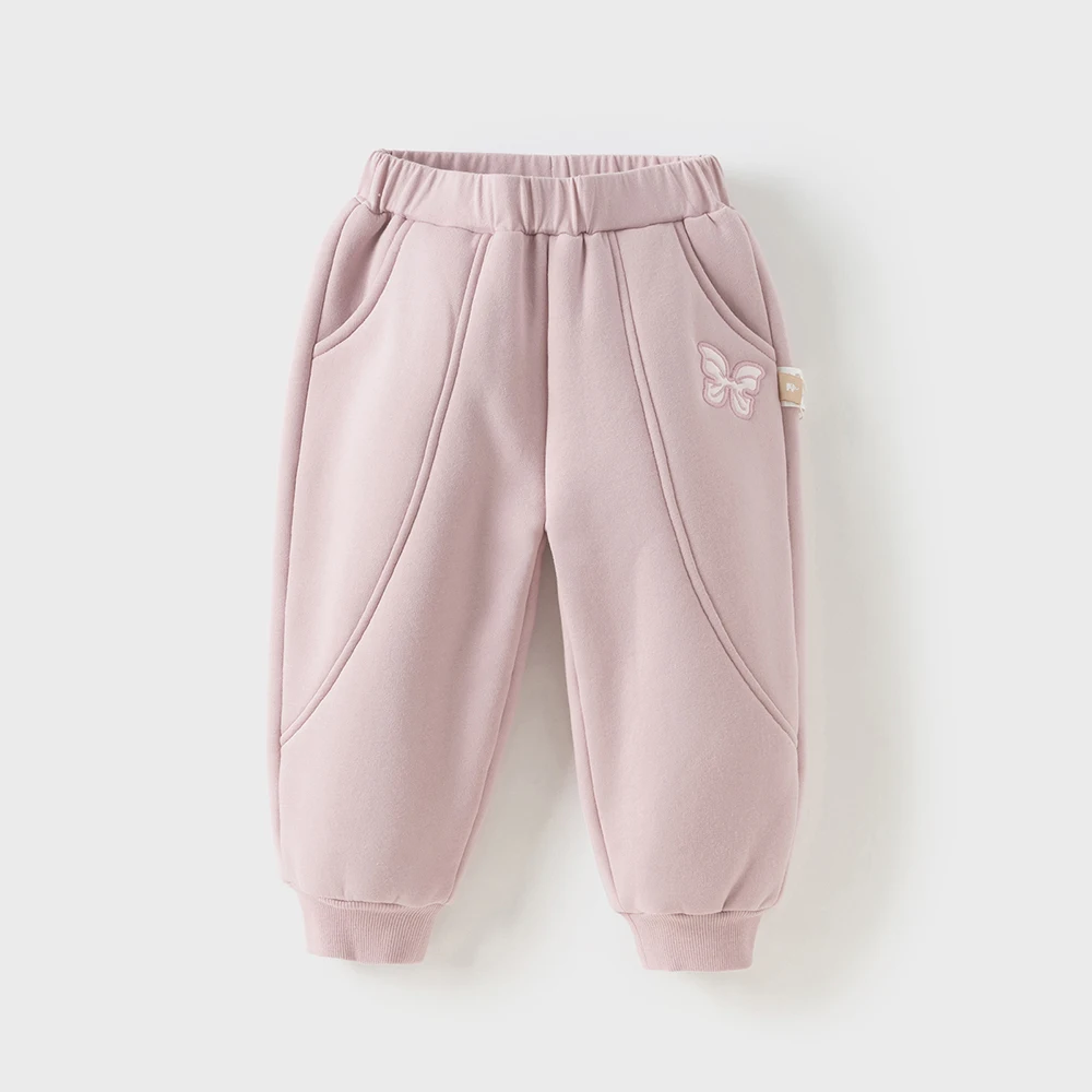 Dave Bella Children's Baby Pants Autumn Winter Girls Baby Fashion Casual Sweet Cute Velvet Knitted Trousers Warm  DB4254488