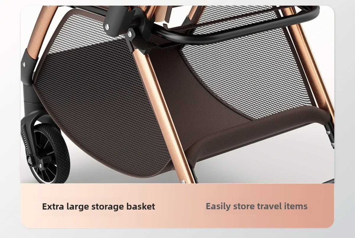 3-in-1 Shock-absorbing Baby Stroller Suitable for 0-3 Years Old Multifunctional Baby Stroller with Car Seat, Two-way Push