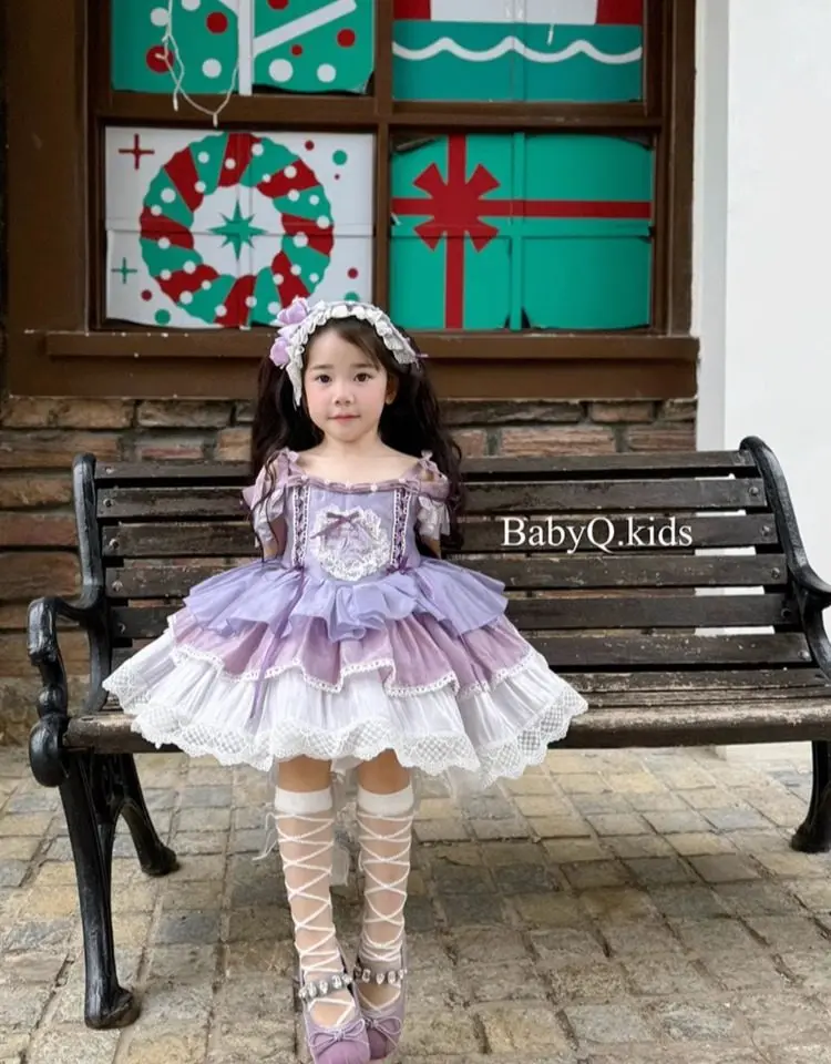 Ins Party Dress for Girls Handmade Boutique Quality Wedding Costume for Girls Dresses for Lolita for Girls Bridesmaid Dress